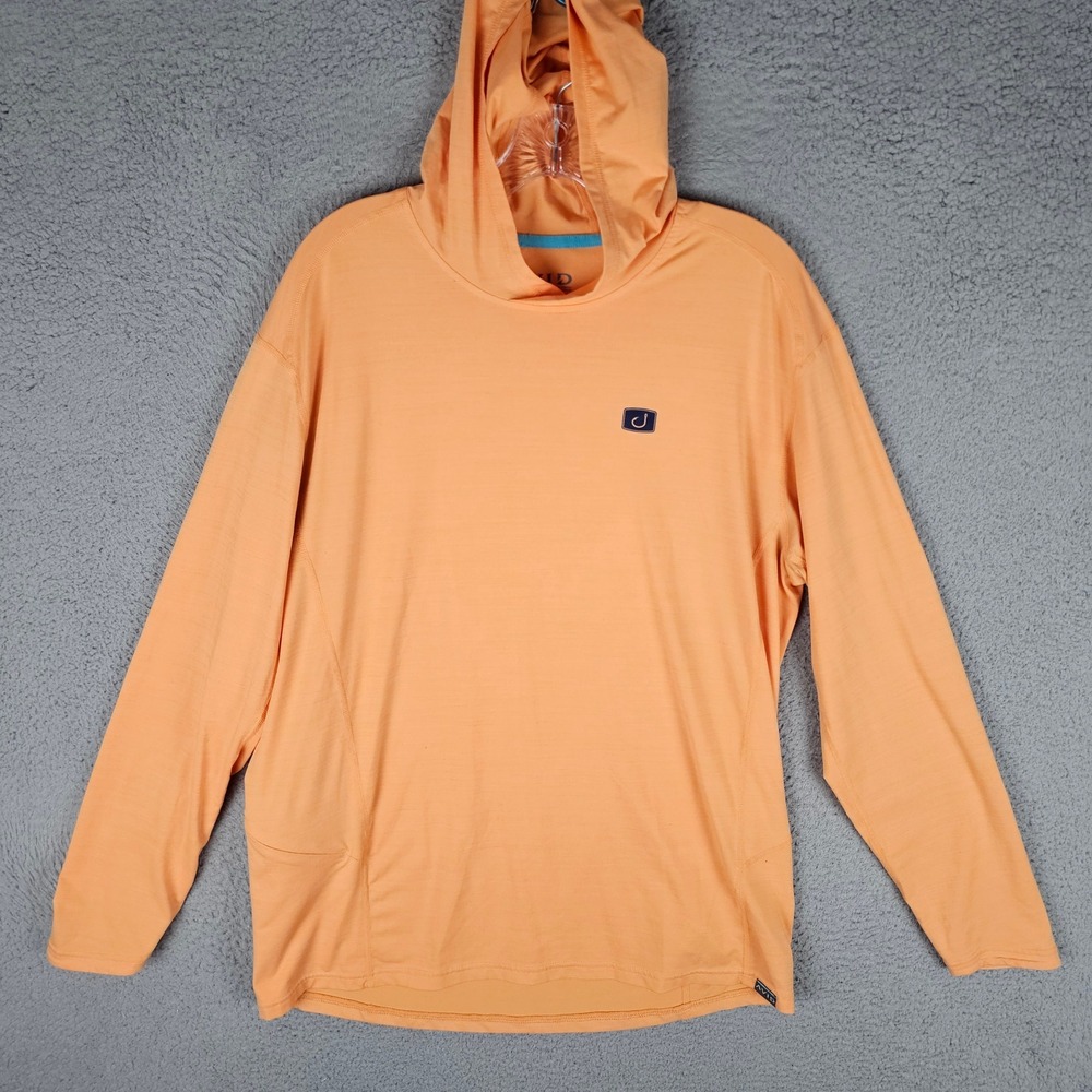 Avid Fishing Hoodie Mens L Orange Heather Long Sleeve UV Protection Performance